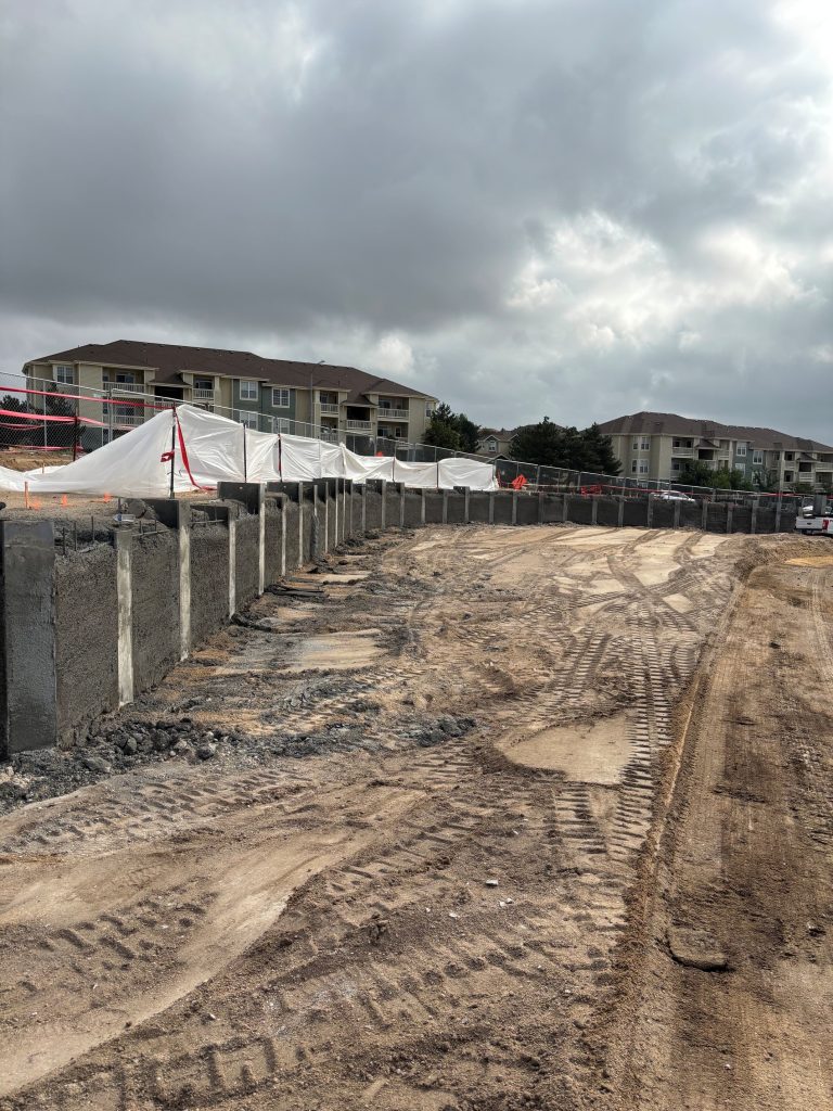 A temporary shoring wall in Denver